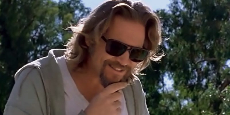 The Dude wearing sunglasses in The Big Lebowski